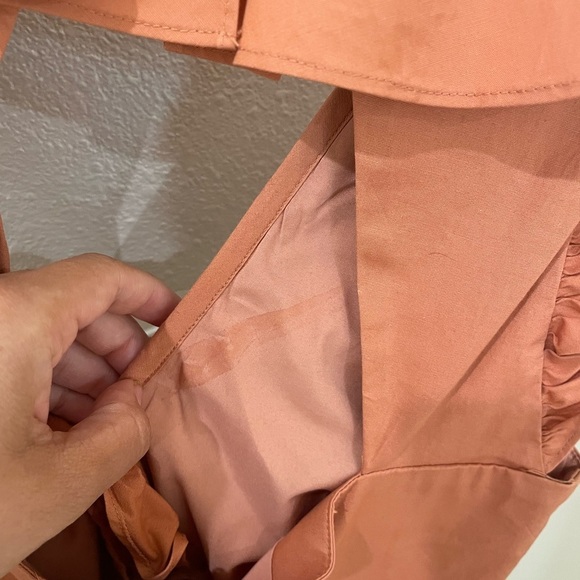 BCBGMAXAZRIA Women’s Peach Ruffle Romper Size XXS - Picture 11 of 14